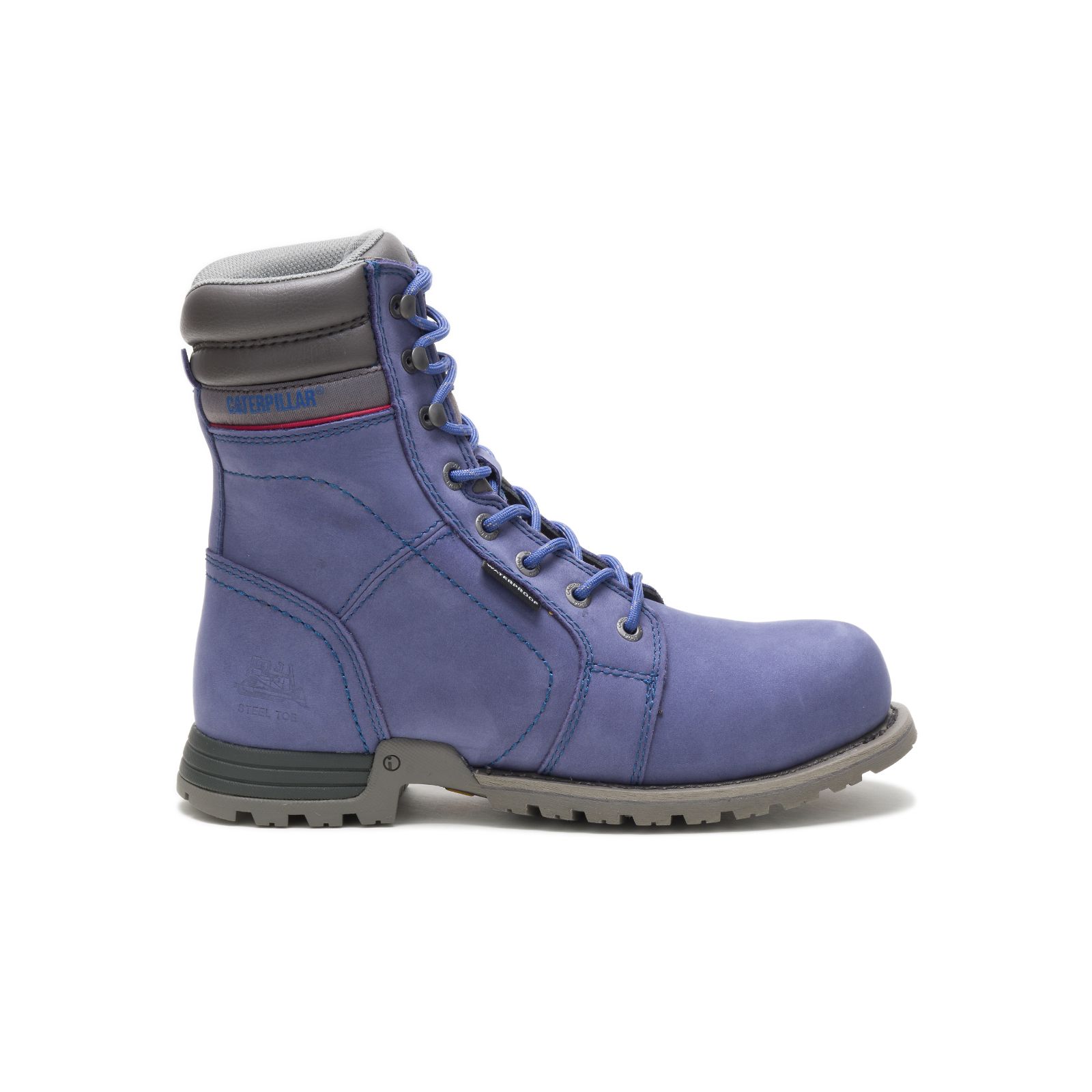 Women's Caterpillar Echo Waterproof Steel Toe Work Boots Purple Ireland GTNQ68947